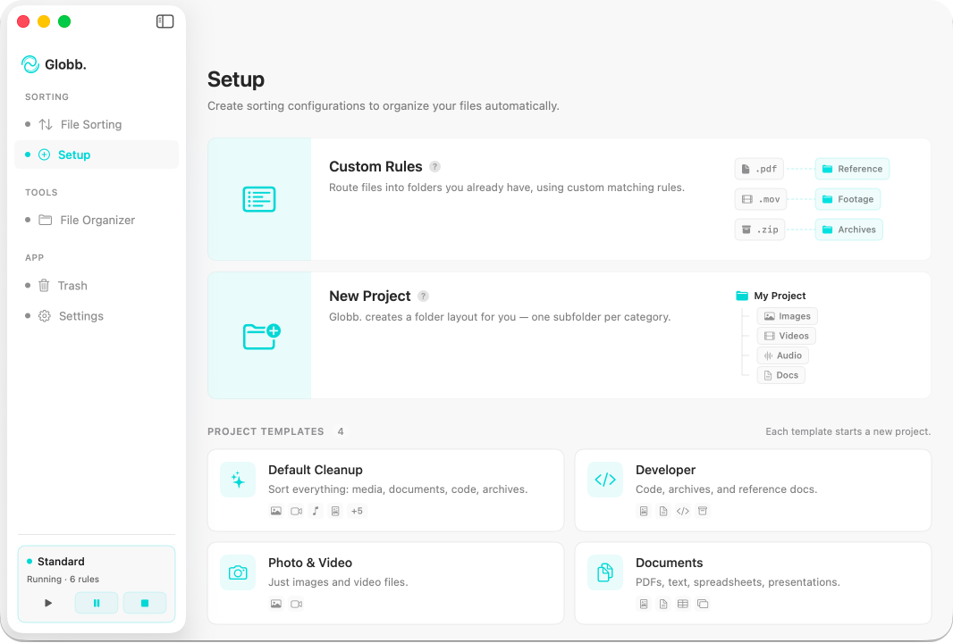 Set Up — Globb on macOS
